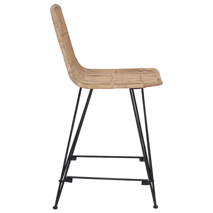 Tabouret de bar 2 pcs Naturel 44 x 54 x 96 cm Rattan et Acier - 6