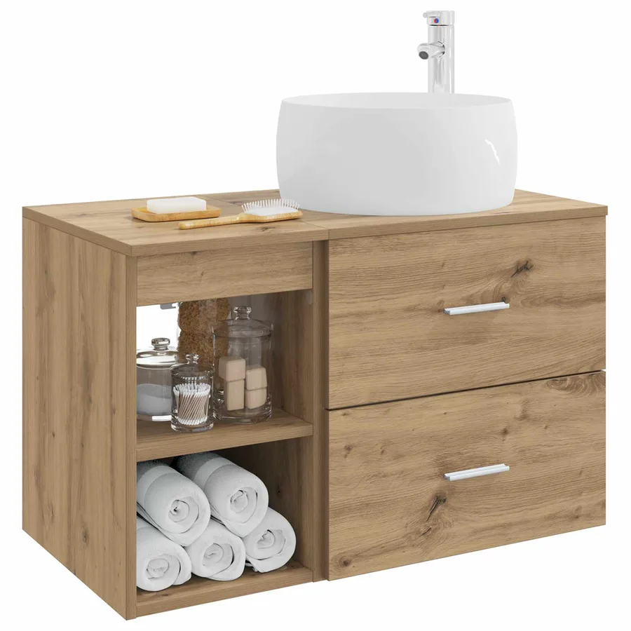 Ensemble de mobilier de salle de bain 2 pc Chêne artisanal - 3