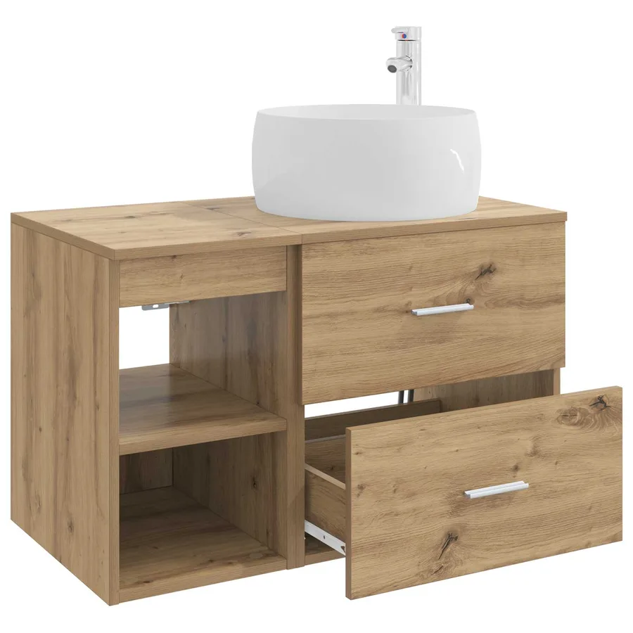 Ensemble de mobilier de salle de bain 2 pc Chêne artisanal - 4