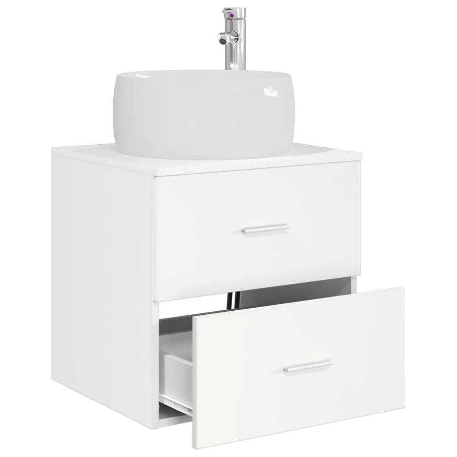 Vanité de lavabo mural Blanc 49,5 x 44,5 x 66 cm - 3