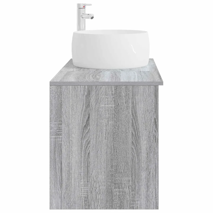 Ensemble de mobilier de salle de bain 2 pcs Sonoma gris - 5