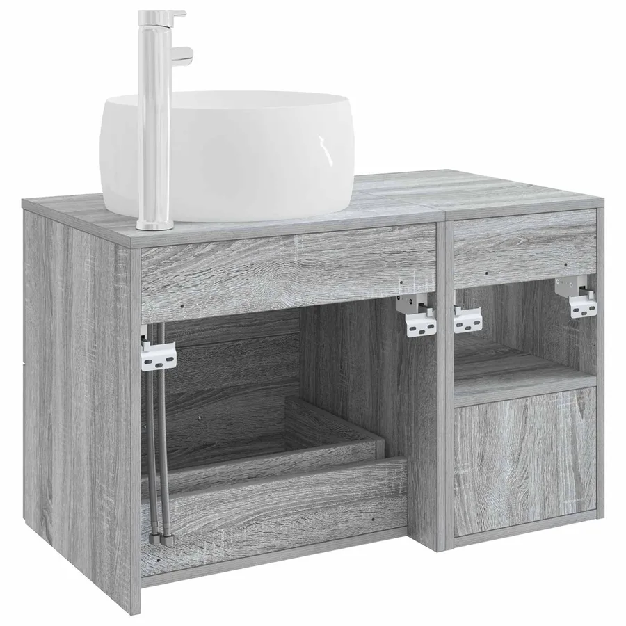 Ensemble de mobilier de salle de bain 2 pcs Sonoma gris - 6