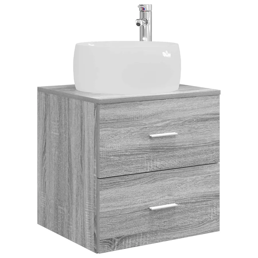 Ensemble de mobilier de salle de bain 5 pcs Sonoma gris - 5