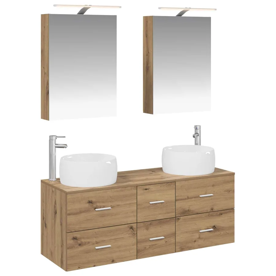 Ensemble de mobilier de salle de bain 5 pc Chêne artisanal - 2