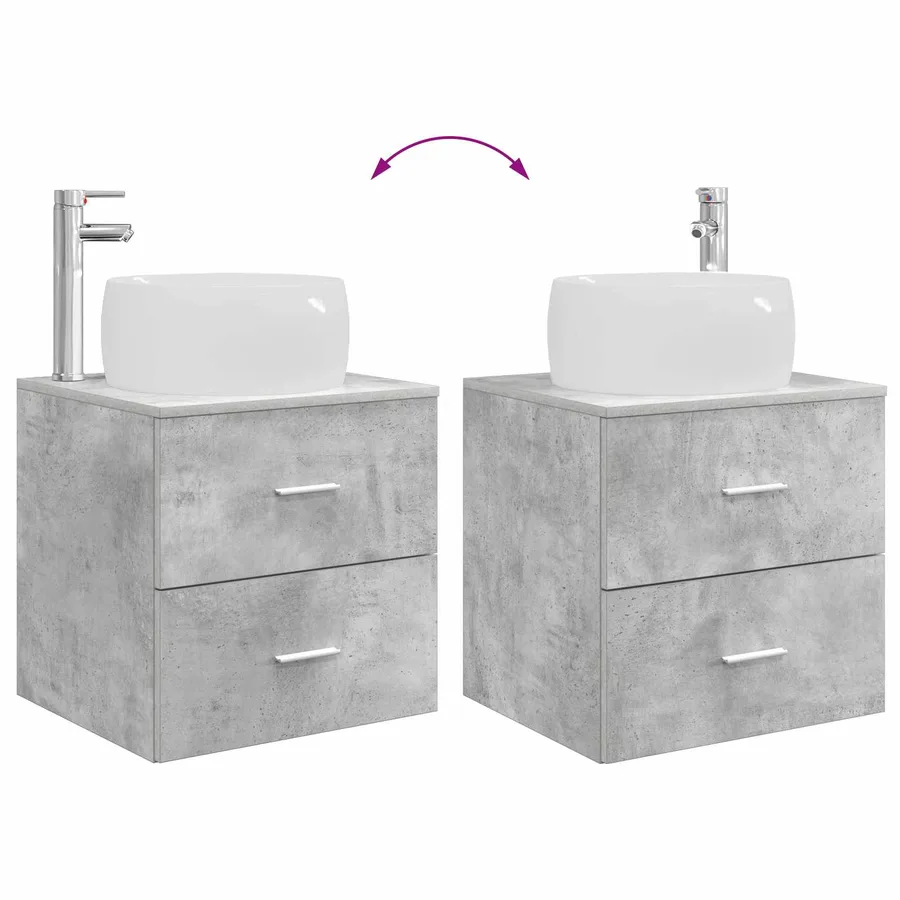 Ensemble de mobilier de salle de bain 5 pcs Gris béton - 13