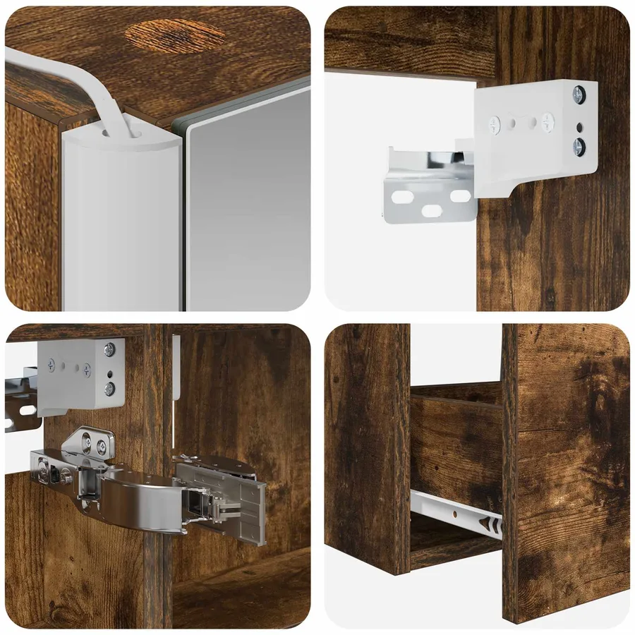 Ensemble de mobilier de salle de bain 4 pcs Chêne fumé - 8