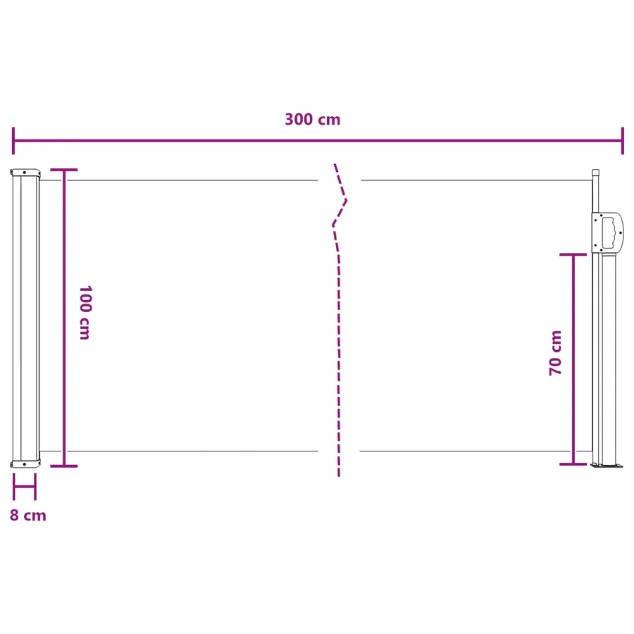Store latéral rétractable Sable 300 x 100 cm Polyester - 8