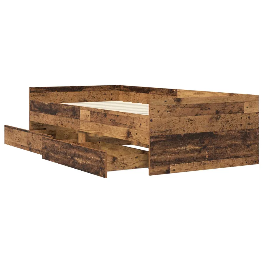 Cadre de lit avec rangement Bois ancien 80 x 200 cm - 2