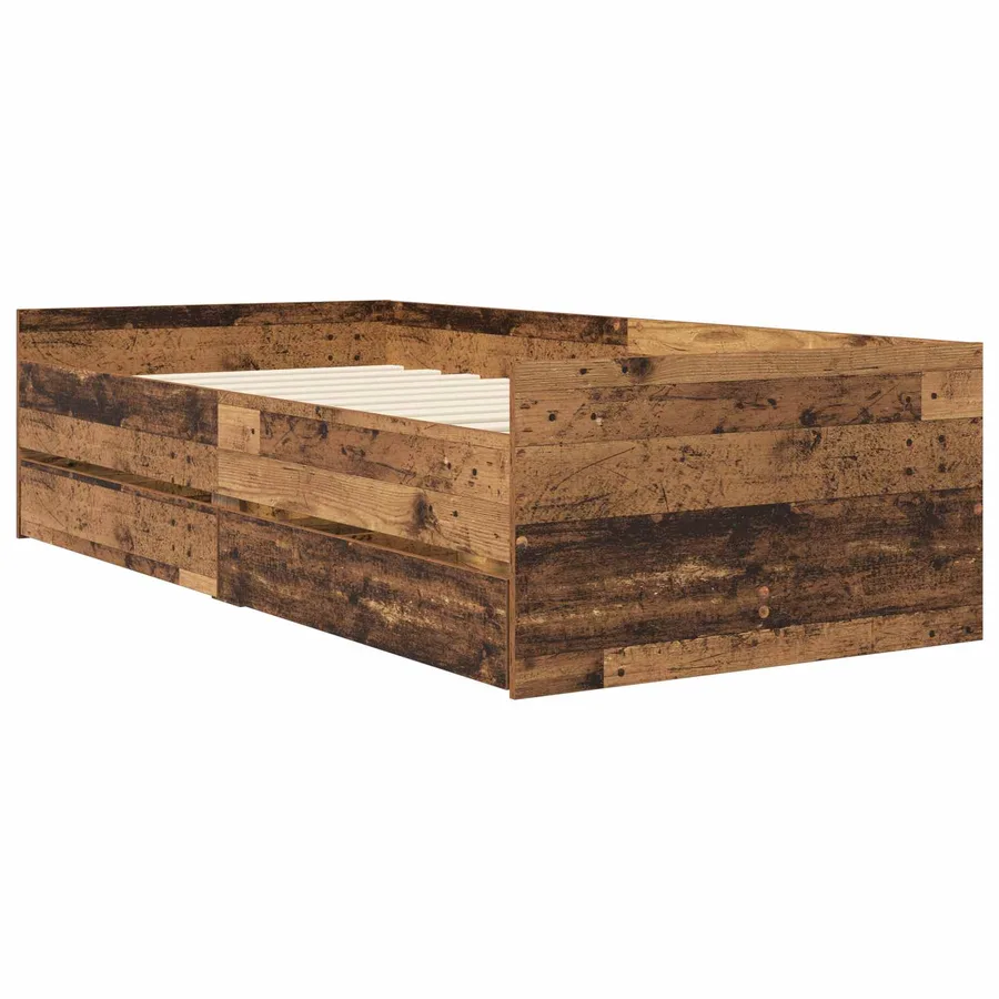 Cadre de lit avec rangement Bois ancien 80 x 200 cm - 3