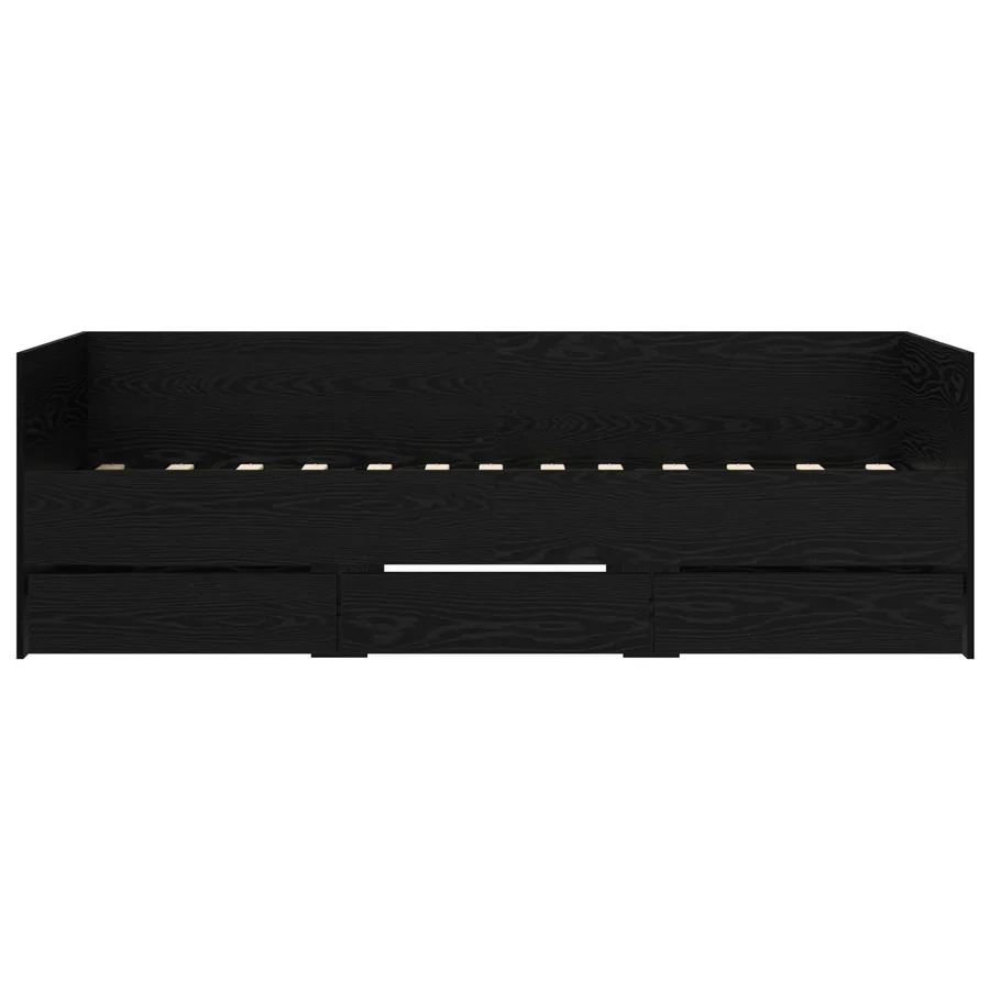 Lit d'appoint avec tiroir Chêne noir Bois d'ingénierie - 4