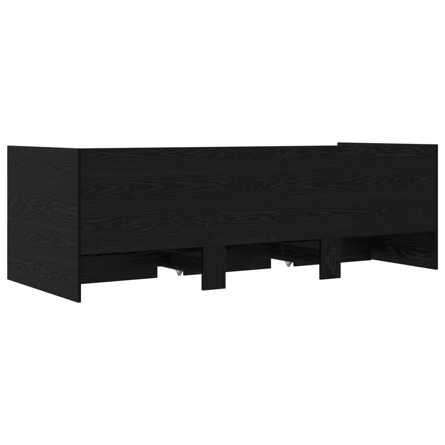 Lit d'appoint avec tiroir Chêne noir Bois d'ingénierie - 5