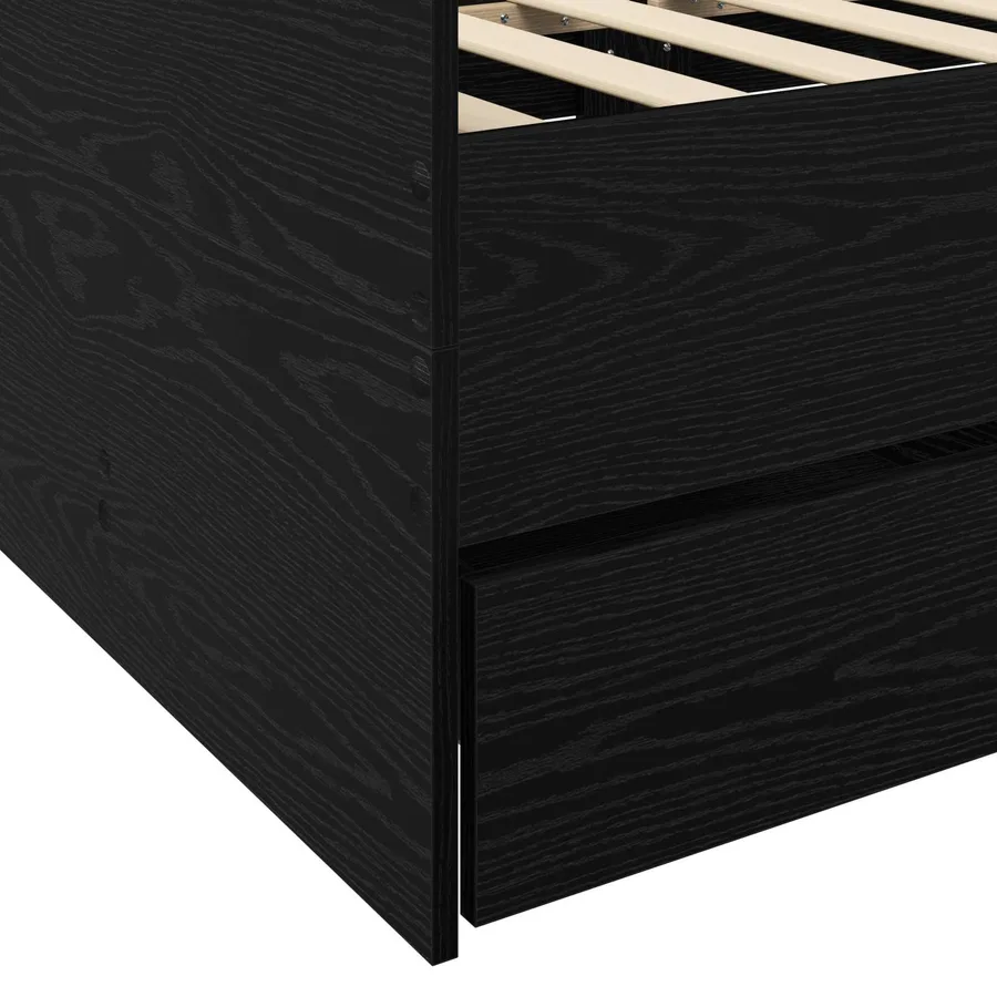 Lit d'appoint avec tiroir Chêne noir Bois d'ingénierie - 6