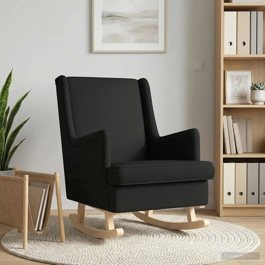 Chaise à bascule Noir 62 x 80 x 85 cm tissu - 3