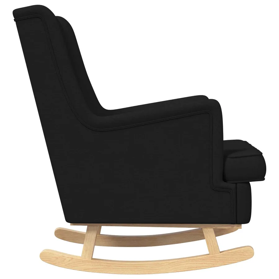 Chaise à bascule Noir 62 x 80 x 85 cm tissu - 5