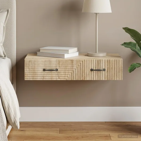 Table d'appoint murale Chêne Sonoma 87,5 x 34,5 x 17 cm