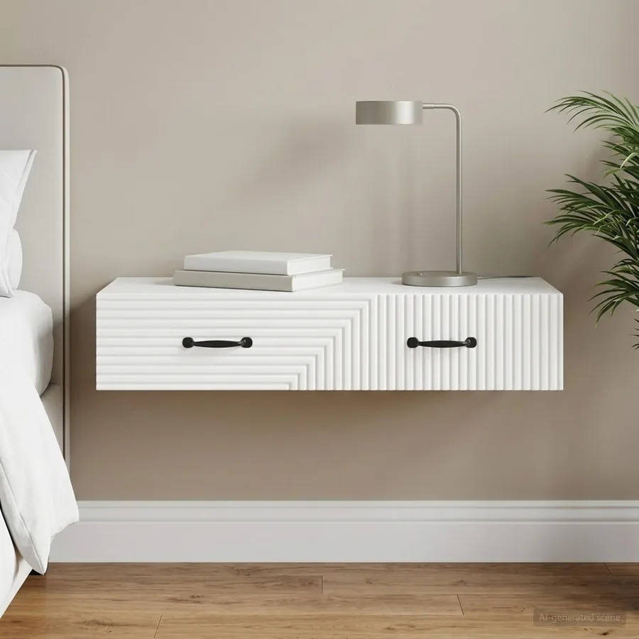 Table d'appoint murale Blanc 87,5 x 34,5 x 17 cm