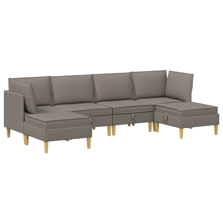 Canapé modulaire avec rangement 6 pcs Taupe Tissu - 2