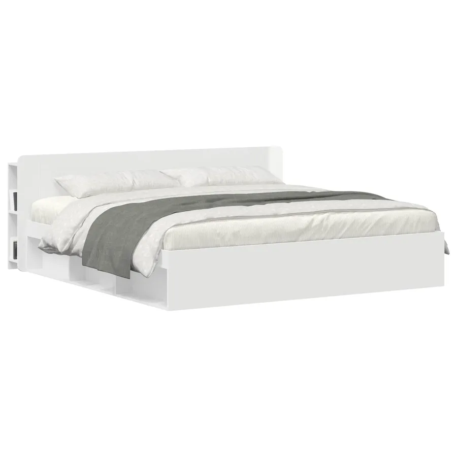 Cabinet de Tête de Lit Blanc brillant Bois d'ingénierie - 3