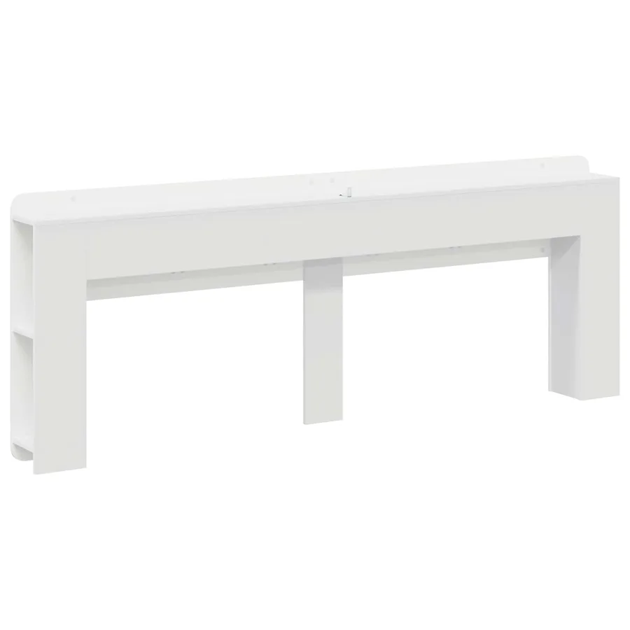 Cabinet de Tête de Lit Blanc brillant Bois d'ingénierie - 7