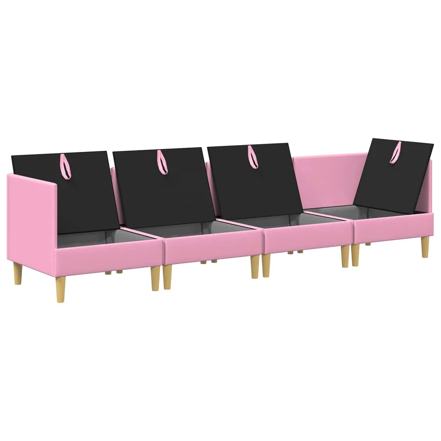 Canapé modulaire avec rangement 4 pcs Rose Tissu - 6
