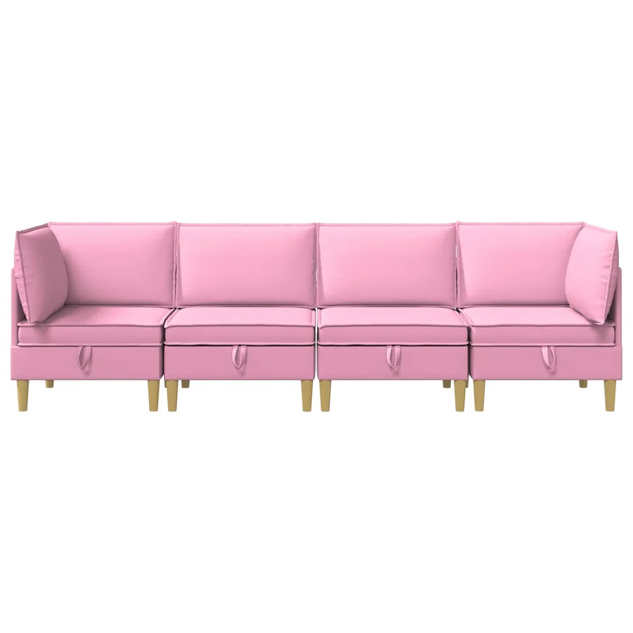 Canapé modulaire avec rangement 4 pcs Rose Tissu - 7