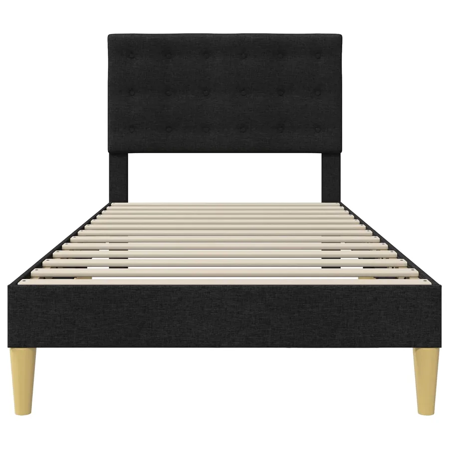 Cadre de lit avec tête de lit Noir 80 x 200 cm Tissu - 4