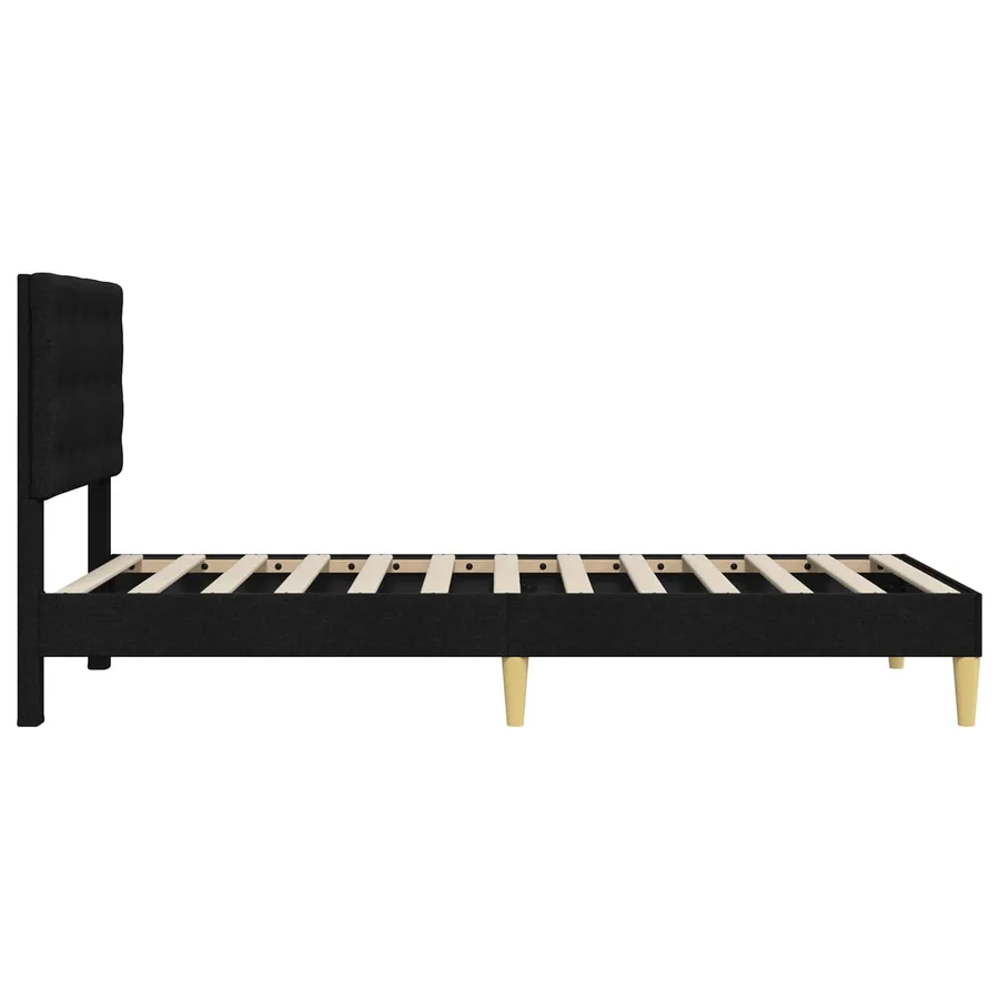 Cadre de lit avec tête de lit Noir 80 x 200 cm Tissu - 5