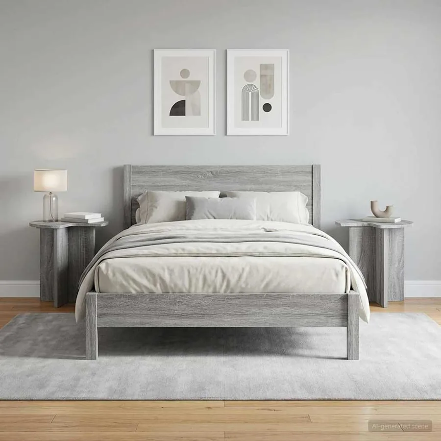 Table d'appoint avec stockage 2 pcs Sonoma gris Ø 39 x 38 cm