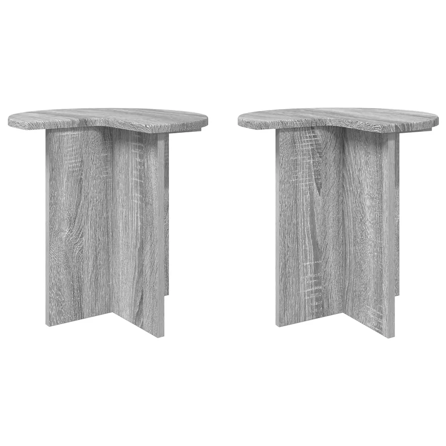 Table d'appoint avec stockage 2 pcs Sonoma gris Ø 39 x 38 cm - 2