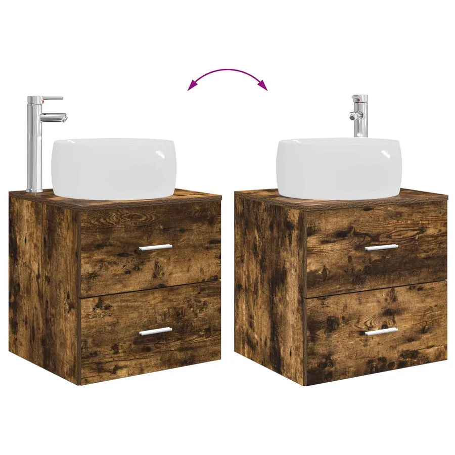 Ensemble de mobilier de salle de bain 4 pcs Chêne fumé - 13