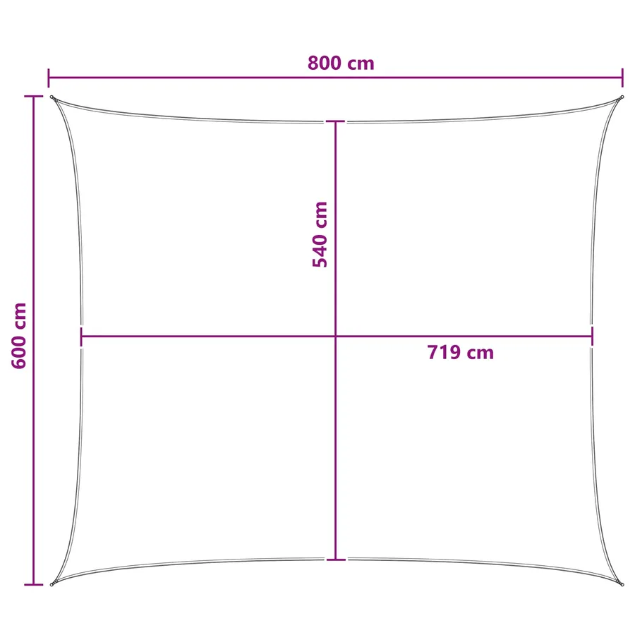 Voile d'ombre Bleu et Blanc 6 x 8 m HDPE - 8