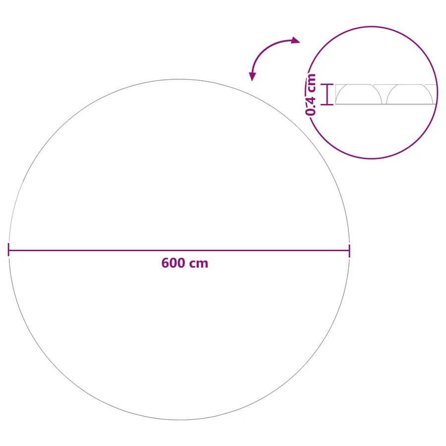 Couverture de piscine solaire Ø 600 cm 110 μm Rond PE Bleu - 7