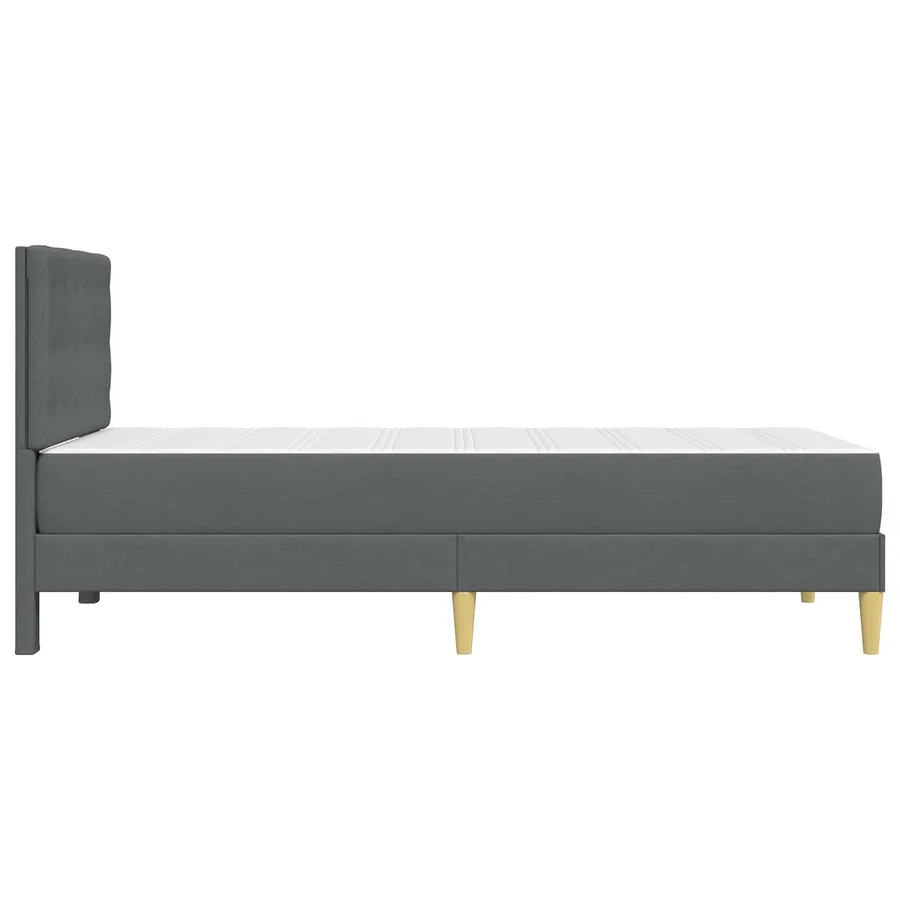 Cadre de lit avec matelas Gris foncé 90 x 190 cm tissu - 7