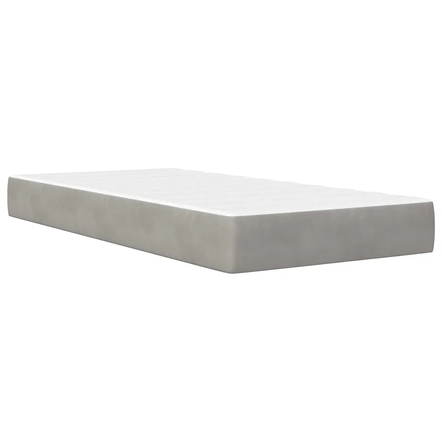 Cadre de lit avec matelas Gris clair 90 x 190 cm Velours - 5