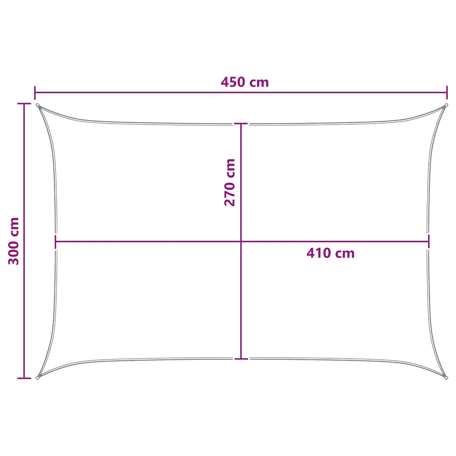 Voile d'ombre Gris clair et blanc 3 x 4,5 m HDPE - 8