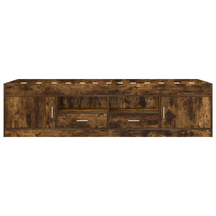 Cadre de lit avec rangement avec tiroir Chêne fumé 80 x 200 cm - 4