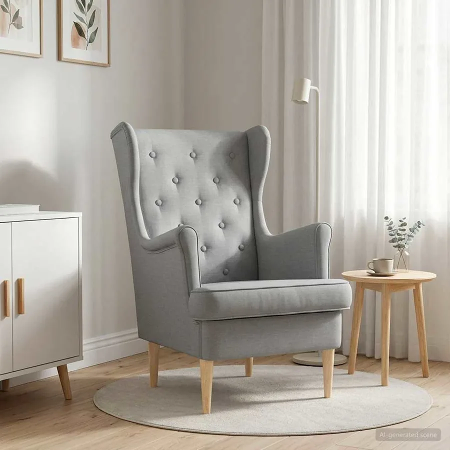 Fauteuil Gris clair Tissu