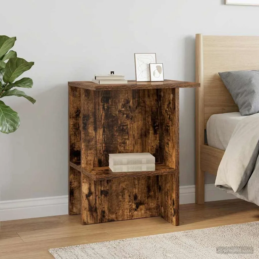 Table basse Chêne fumé 40 x 30 x 49 cm Bois d'ingénierie