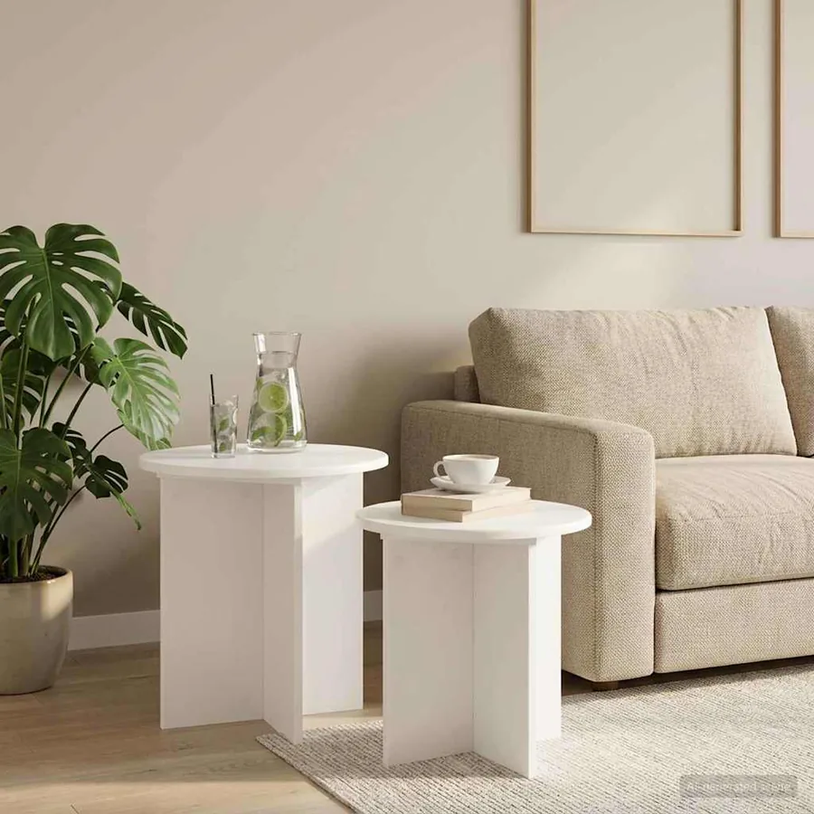 Ensemble de tables d'appoint 2 pcs Bois d’ingénierie