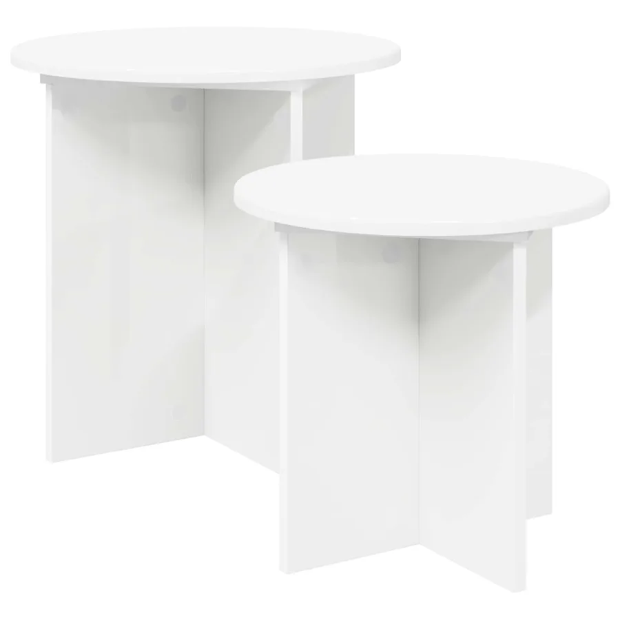 Ensemble de tables d'appoint 2 pcs Bois d’ingénierie - 2