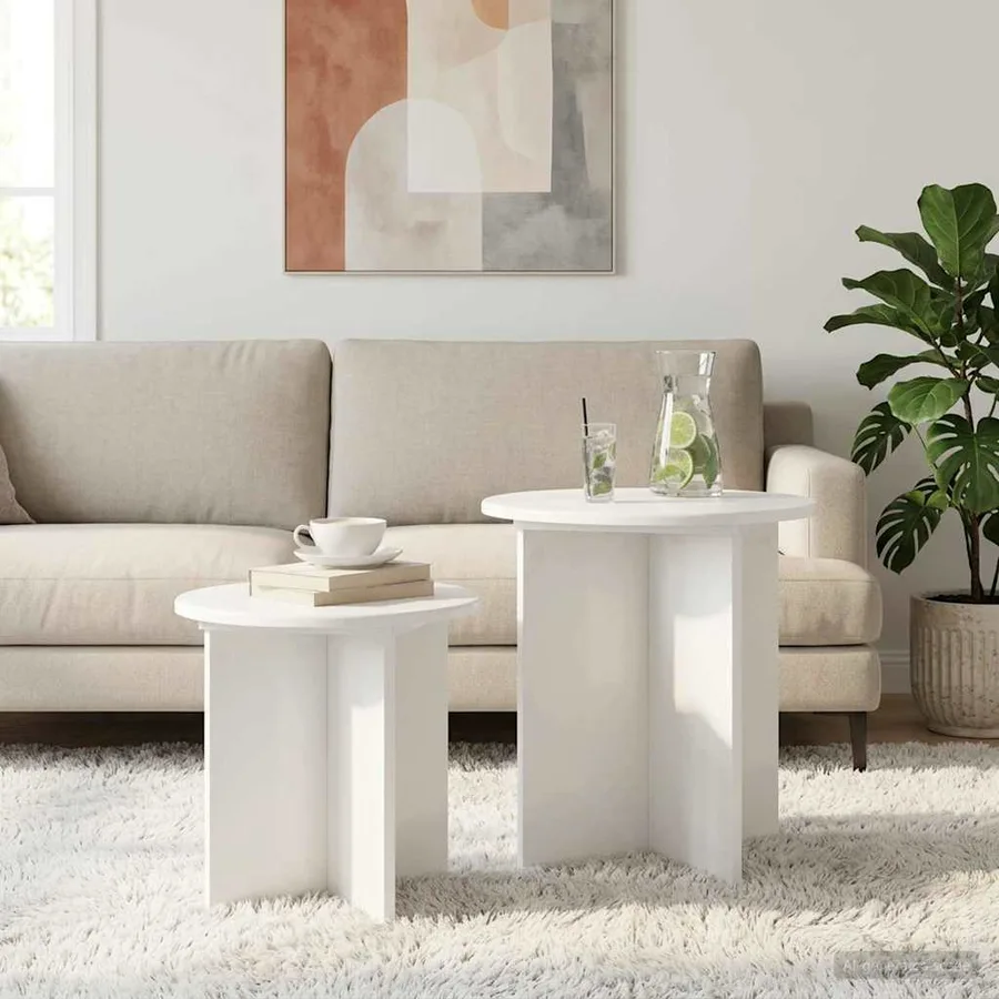 Ensemble de tables d'appoint 2 pcs Bois d’ingénierie - 4