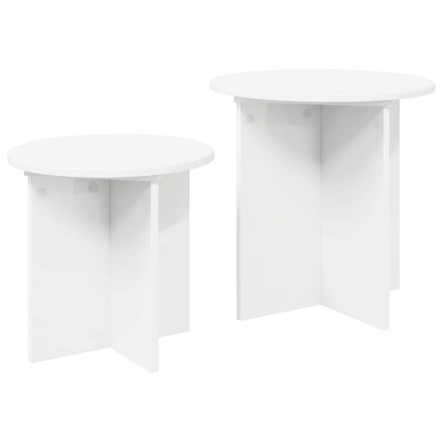Ensemble de tables d'appoint 2 pcs Bois d’ingénierie - 5