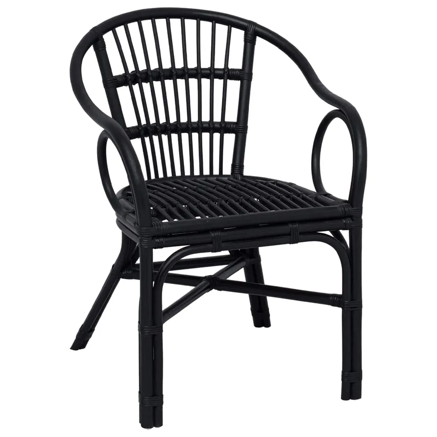 Chaise empilable Noir 58 x 60 x 81 cm Rotin - 2