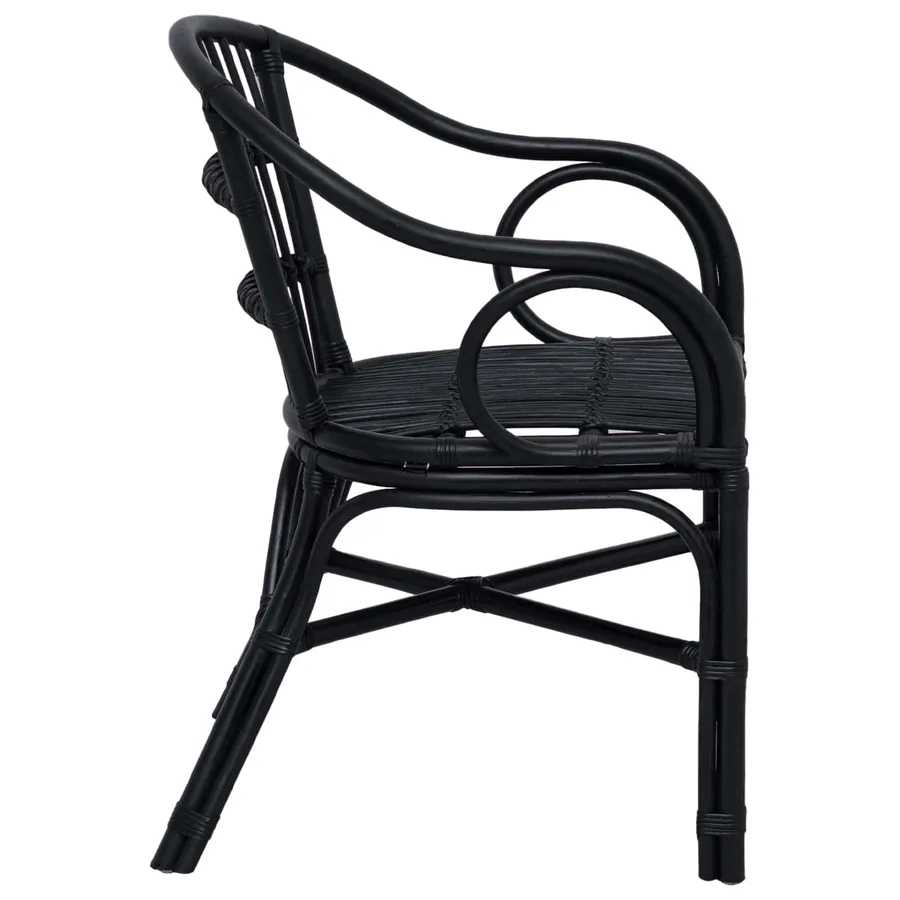Chaise empilable Noir 58 x 60 x 81 cm Rotin - 5
