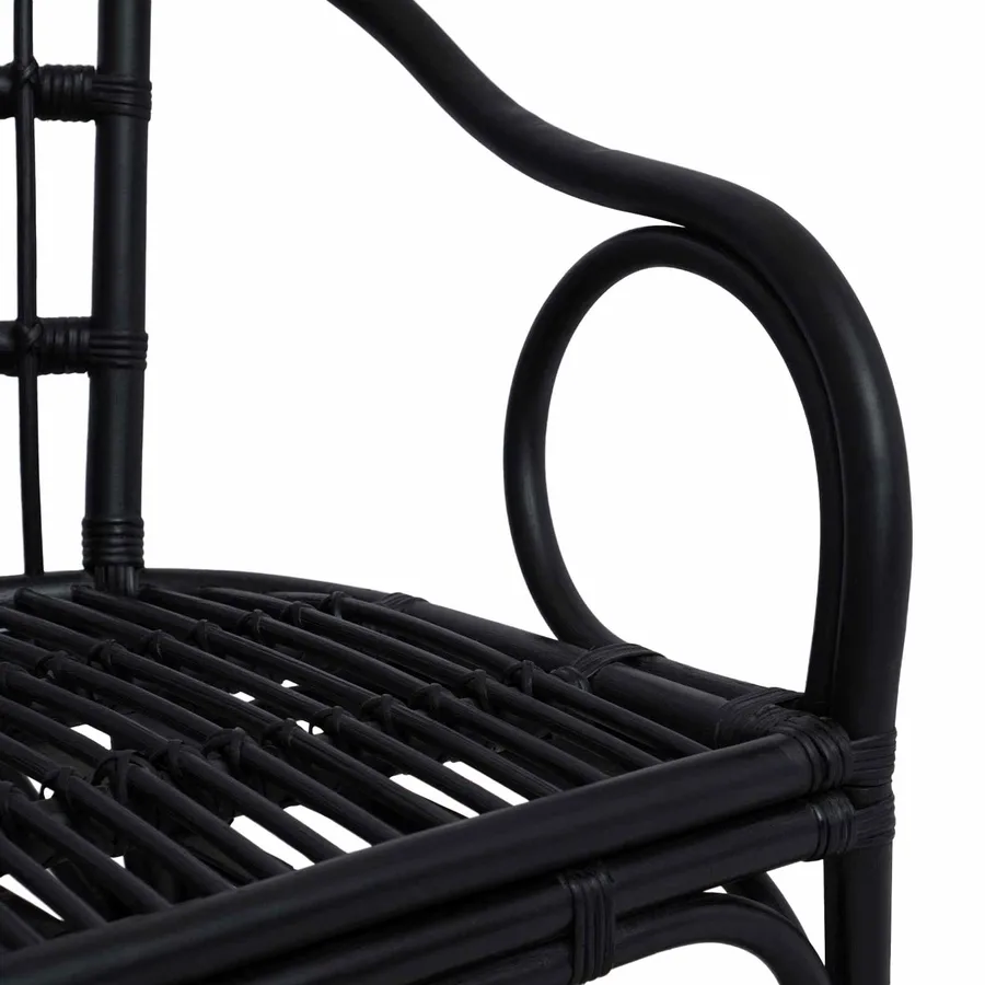 Chaise empilable Noir 58 x 60 x 81 cm Rotin - 7