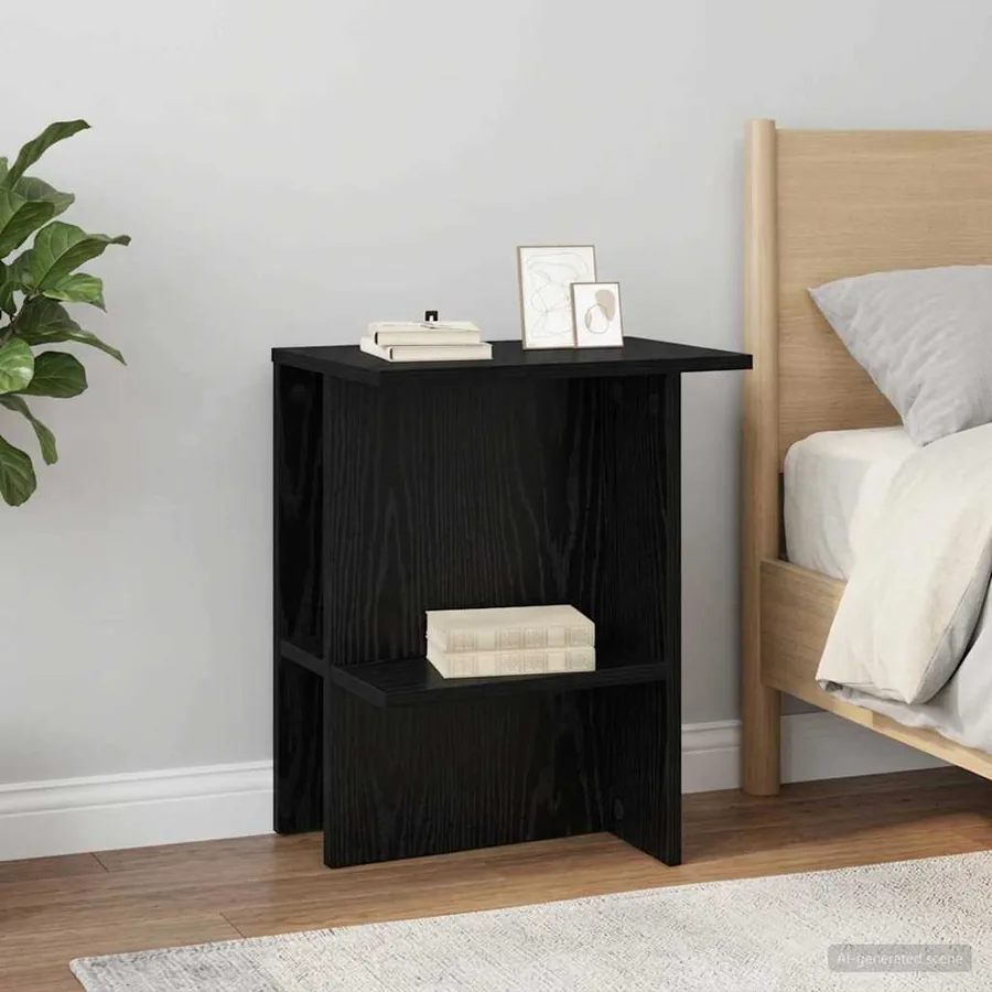 Table basse Chêne noir 40 x 30 x 49 cm Bois d'ingénierie