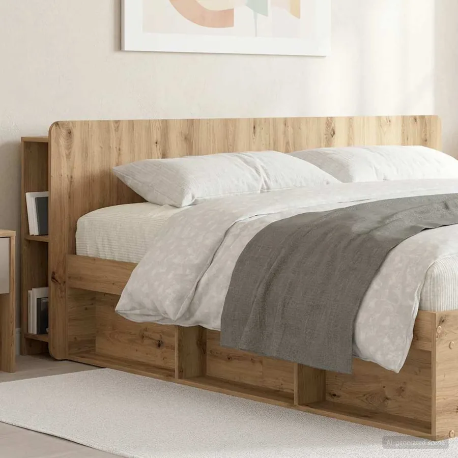 Cabinet de Tête de Lit Chêne artisanal 200 cm Bois d'ingénierie