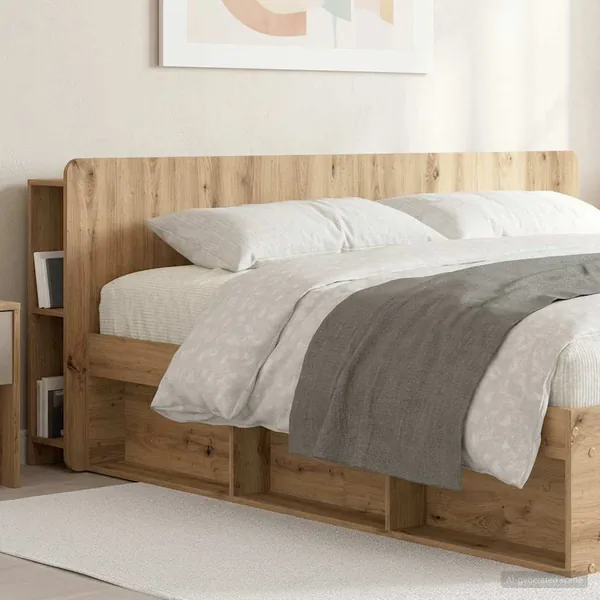 Cabinet de Tête de Lit Chêne artisanal 200 cm Bois d'ingénierie