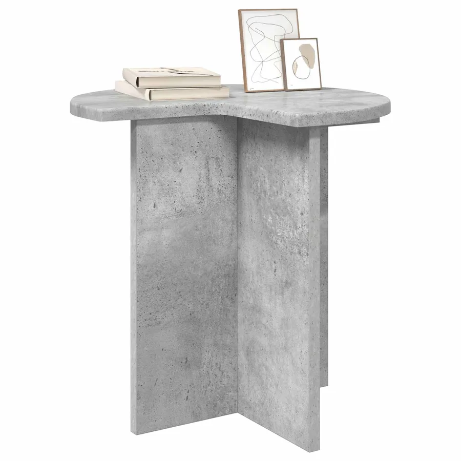 Table d'appoint 2 pcs Gris béton Ø 39 x 38 cm Bois d'ingénierie - 3