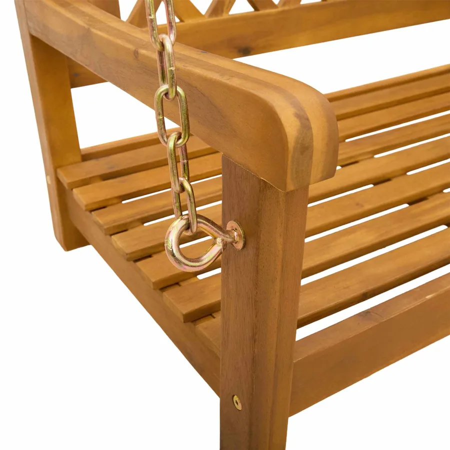Banc balançoire de jardin Naturel 110 x 56 x 58 cm - 6